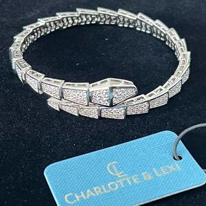 Charlotte & Lexi Cubic Zirconia Crystal Coil Wrap Women’s Bracelet
